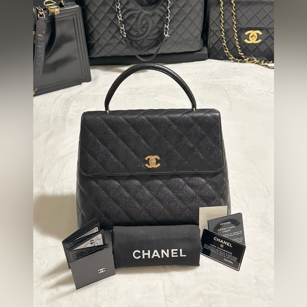Chanel Kelly Top Handle Caviar Leather